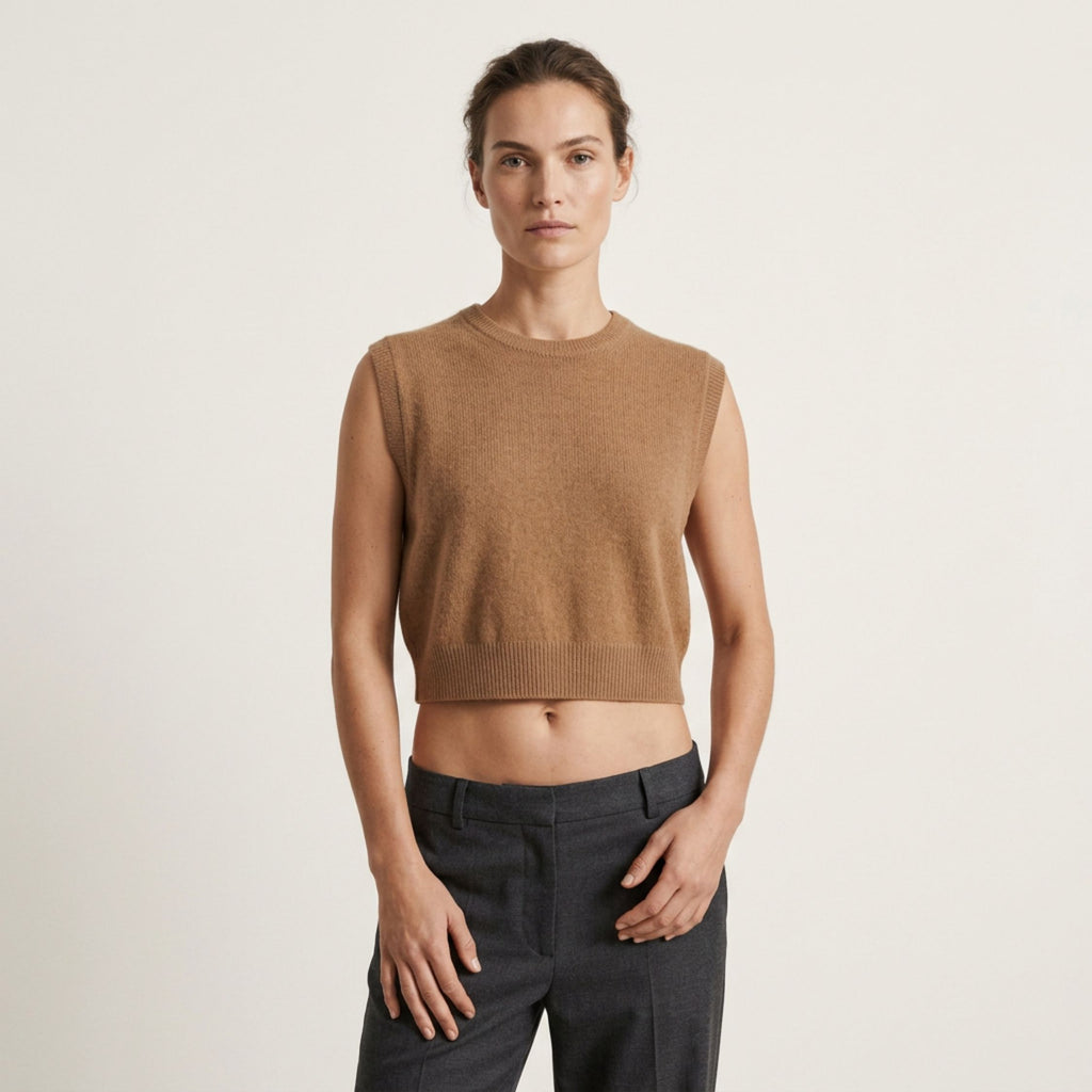 The Daily - Women's Cropped Vest [ Caramel ]