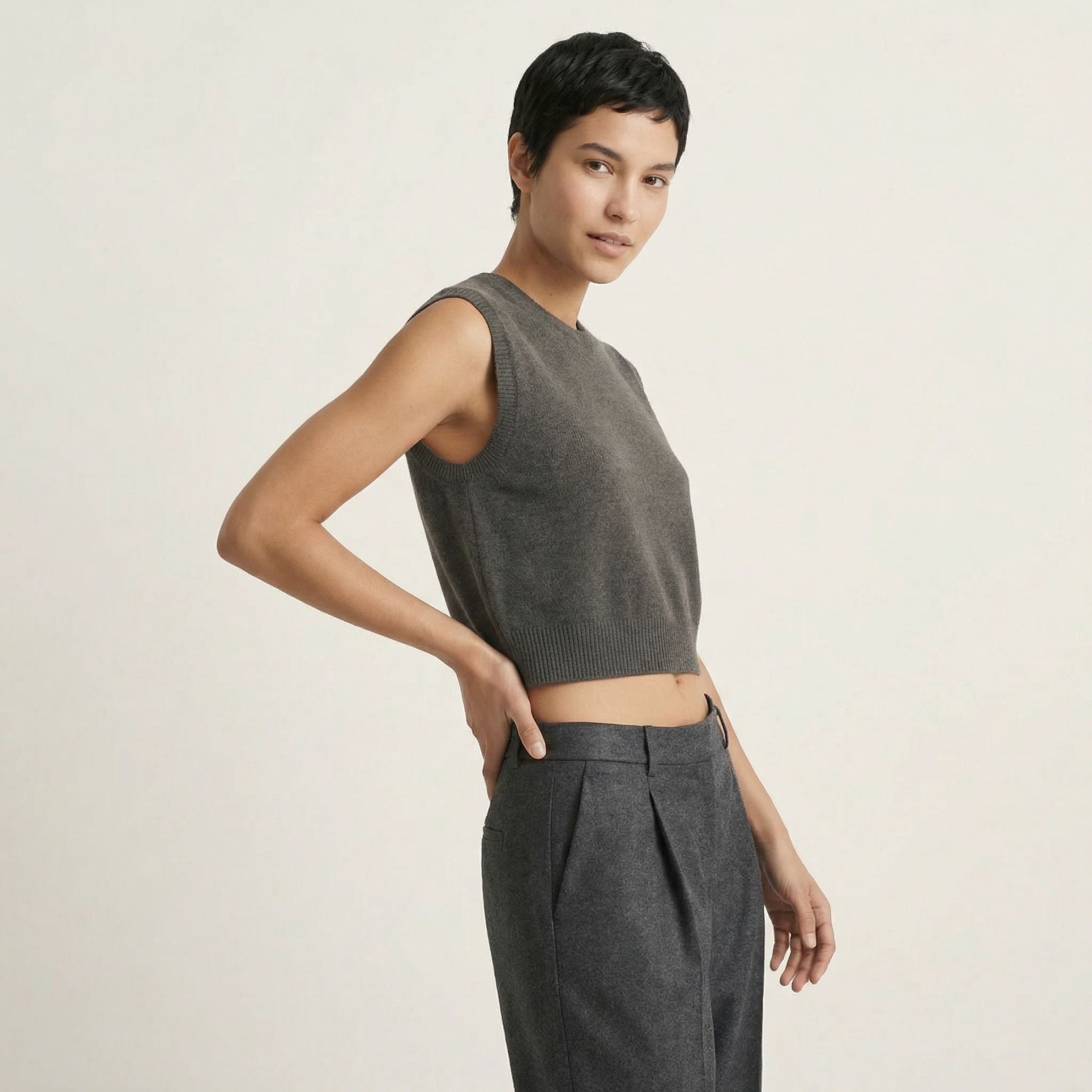 The Daily - Women's Cropped Vest [ Sterling ]