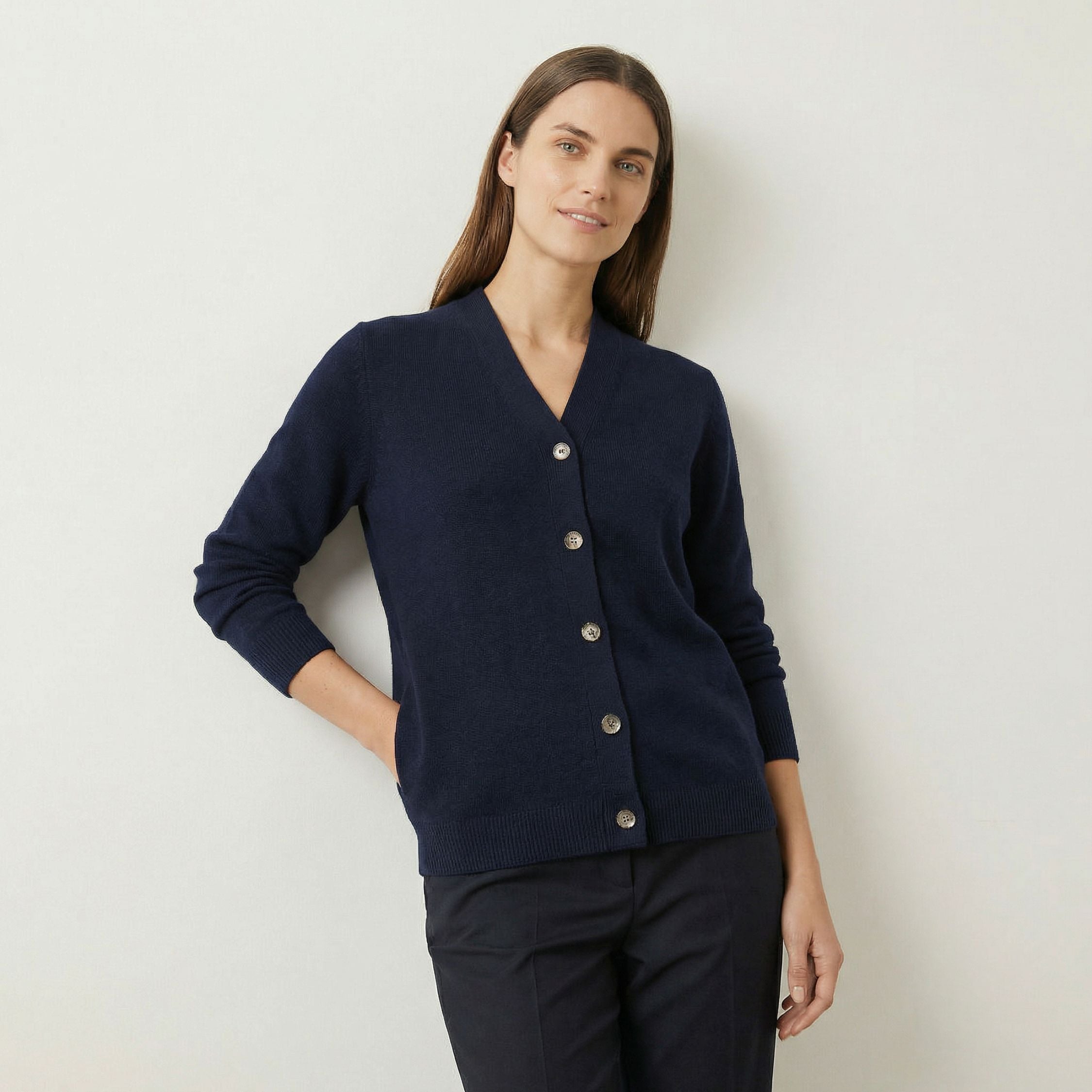 The Daily - Unisex V Neck Cardigan [City Navy]