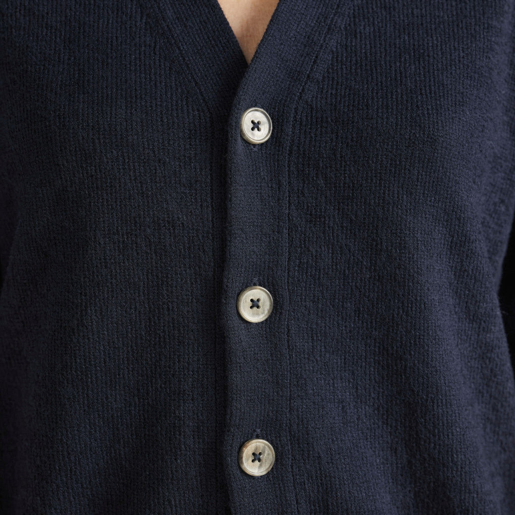 The Daily - Cashmere Unisex V Neck Cardigan [City Navy]