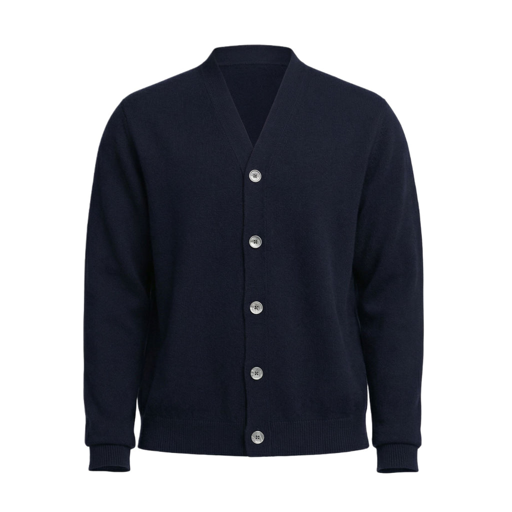 The Daily - Cashmere Unisex V Neck Cardigan [City Navy]