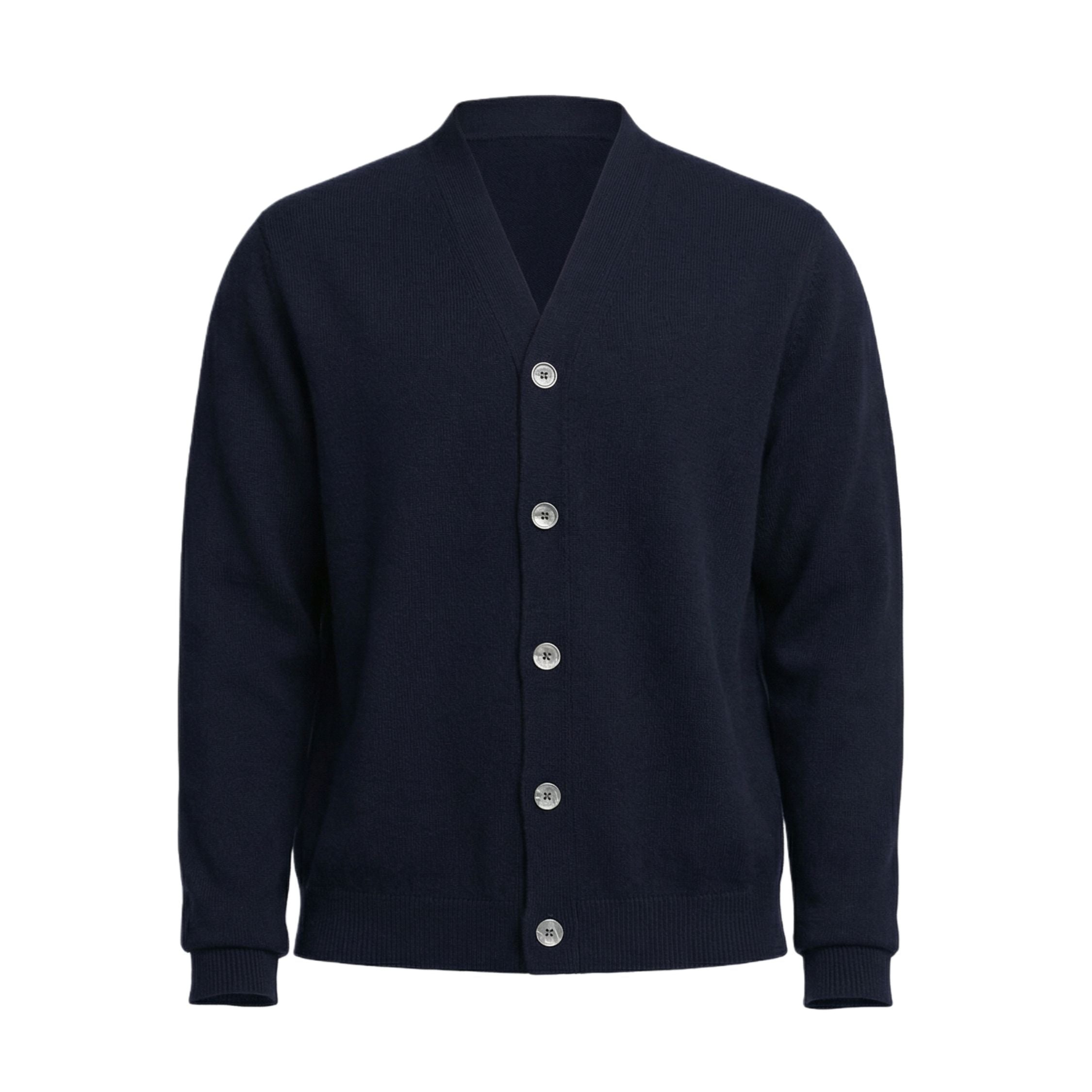 The Daily - Cashmere Unisex V Neck Cardigan [City Navy]