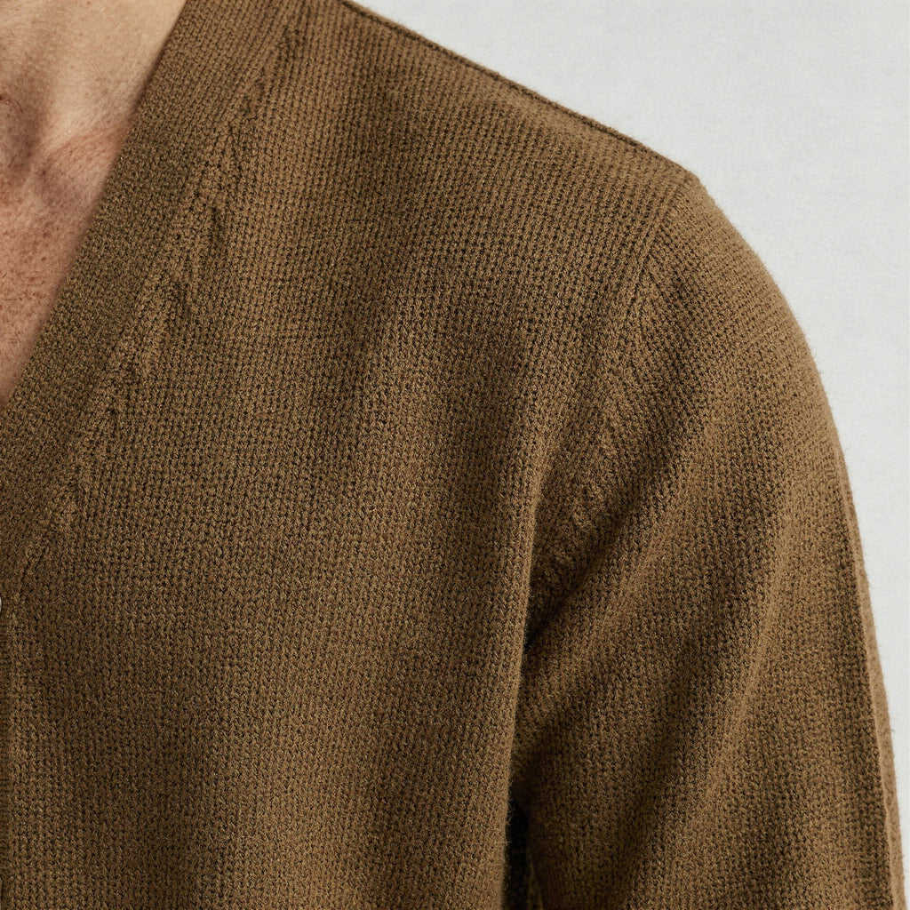 The Daily - Cashmere Unisex V Neck Cardigan [Caramel]